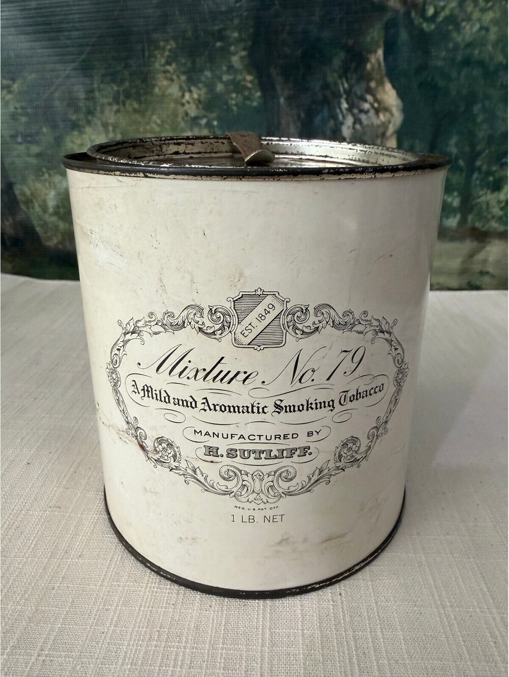 Vintage H. Sutliff Mixture No. 79 Mild and Aromatic Smoking Tobacco Tin 1 lb